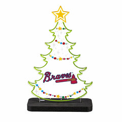 Atlanta Braves Baseball Holiday Tree Desklite LED Decor, MLB, Home