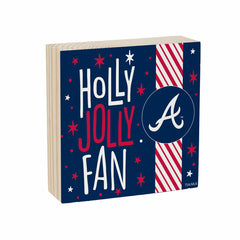 Atlanta Braves Block, Holiday, 6x6, MLB, Home