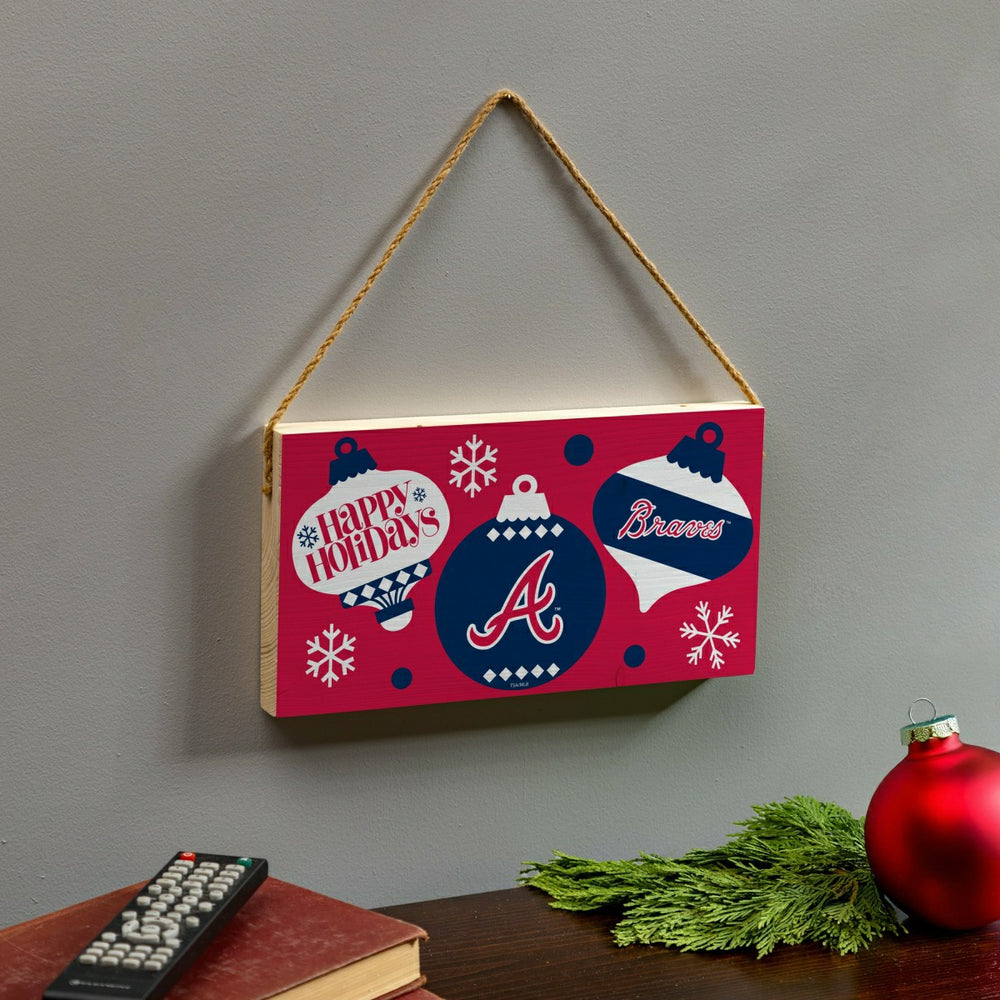 Atlanta Braves Holiday Wood Wall Sign, 6x11, MLB, Home