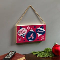 Atlanta Braves Holiday Wood Wall Sign, 6x11, MLB, Home