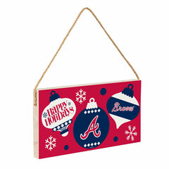 Atlanta Braves Holiday Wood Wall Sign, 6x11, MLB, Home