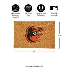 Baltimore Orioles Large Full Color Coir Mat, 36"x24", MLB