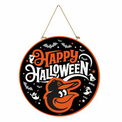 Baltimore Orioles Halloween Round Door Décor with Hanging Rope, 18x18, MLB, Home