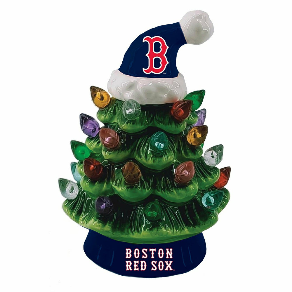 Boston Red Sox 8" LED Ceramic Christmas Tree, MLB, Home