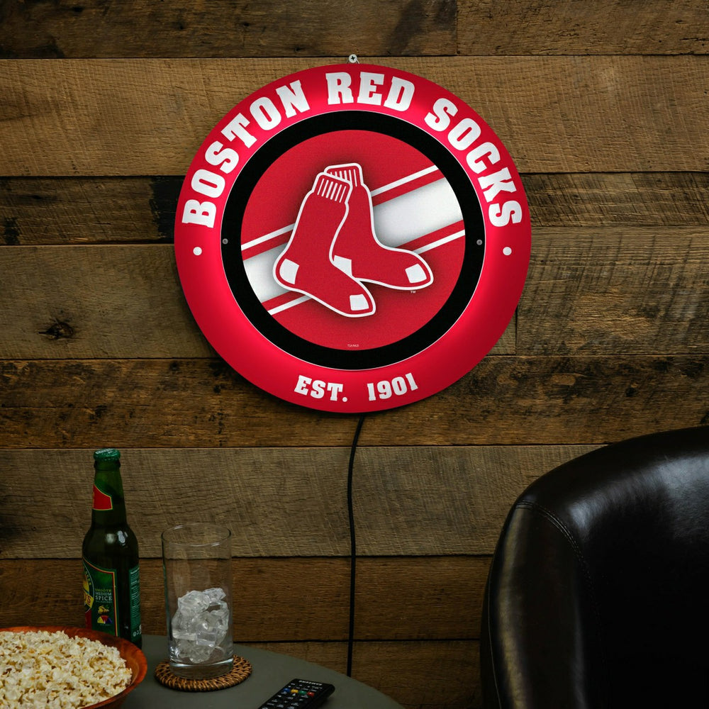Boston Red Sox, Metal Lite, Round, MLB