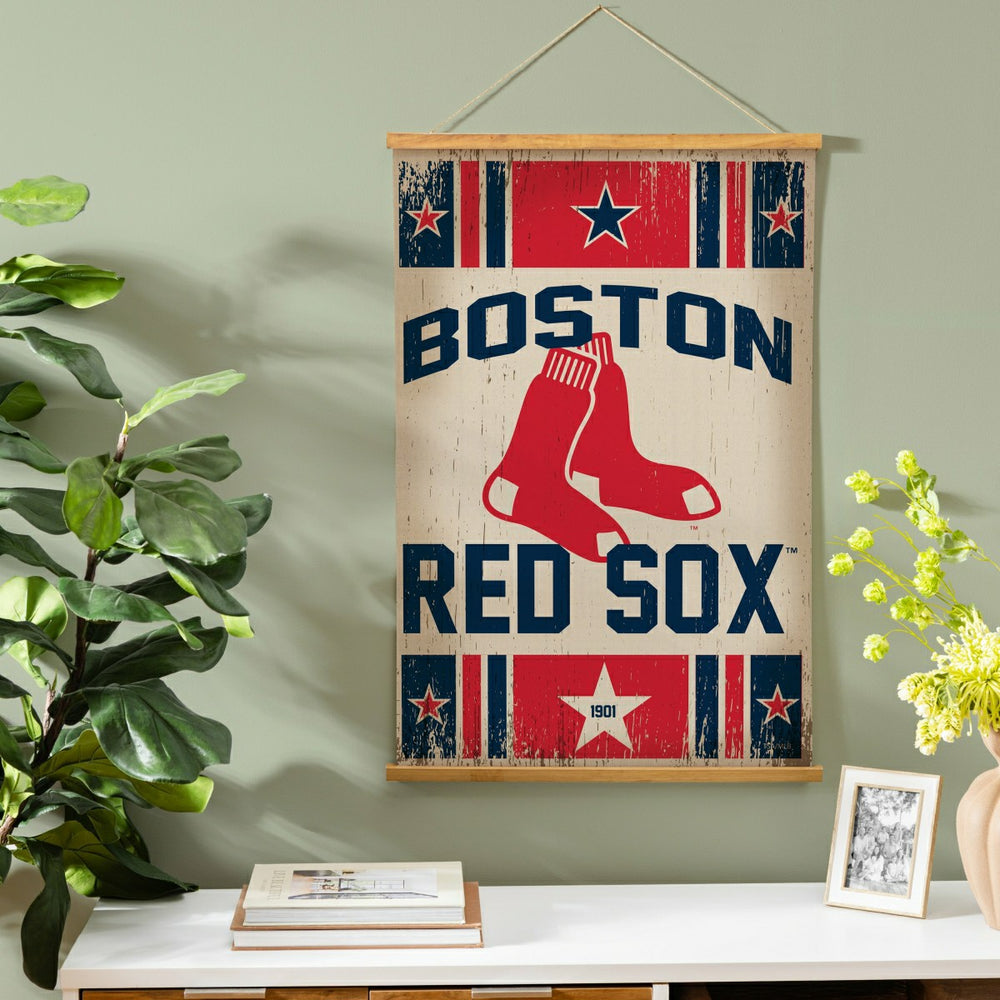 Boston Red Sox, Canvas Wall Tapestry, Medium, 36x24, MLB, Home