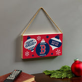 Boston Red Sox Holiday Wood Wall Sign, 6x11, MLB, Home