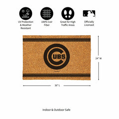 Chicago Cubs Large One Color Coir Mat, 36"x24", MLB