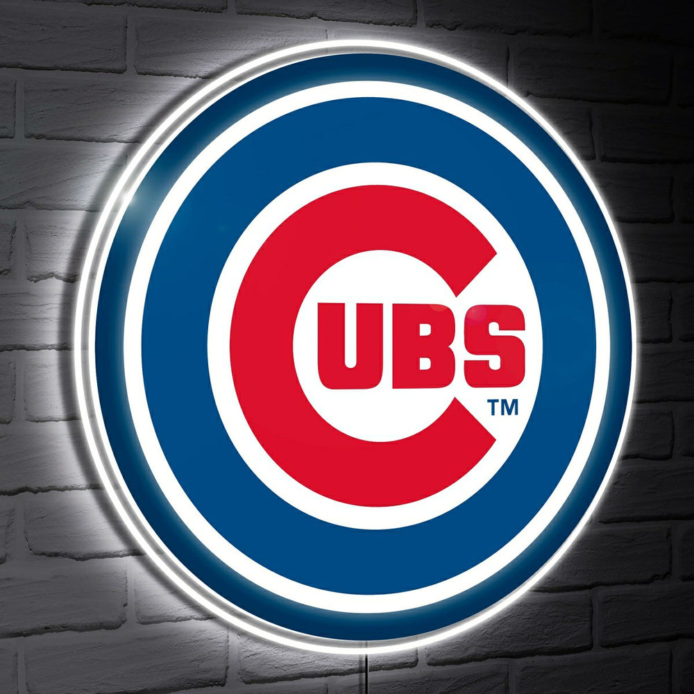 Chicago Cubs LED Wall Decor, Glazelite, Logo, MLB, Home