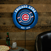 Chicago Cubs, Metal Lite, Round, MLB