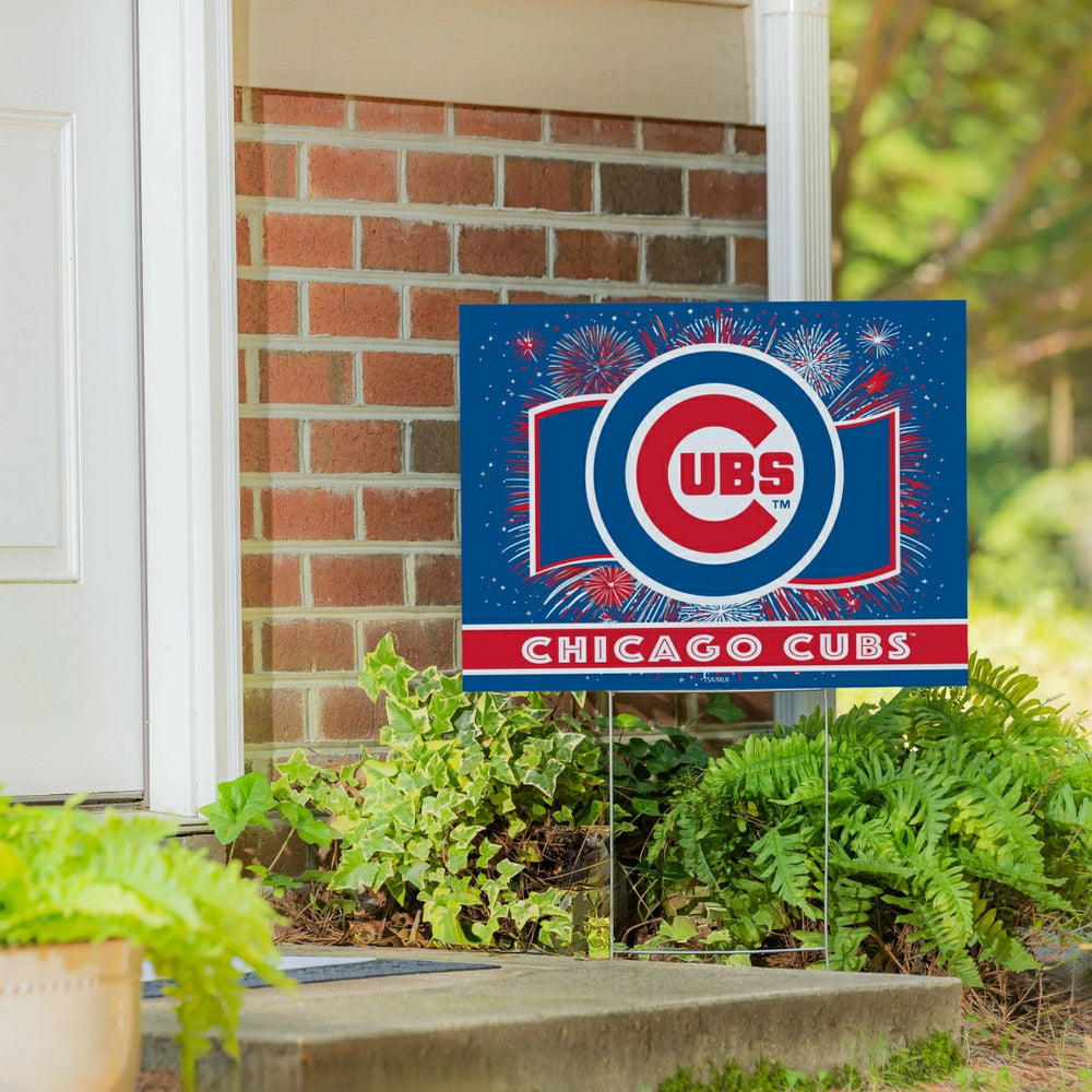 Chicago Cubs Yard Sign, Patriotic, MLB, Home