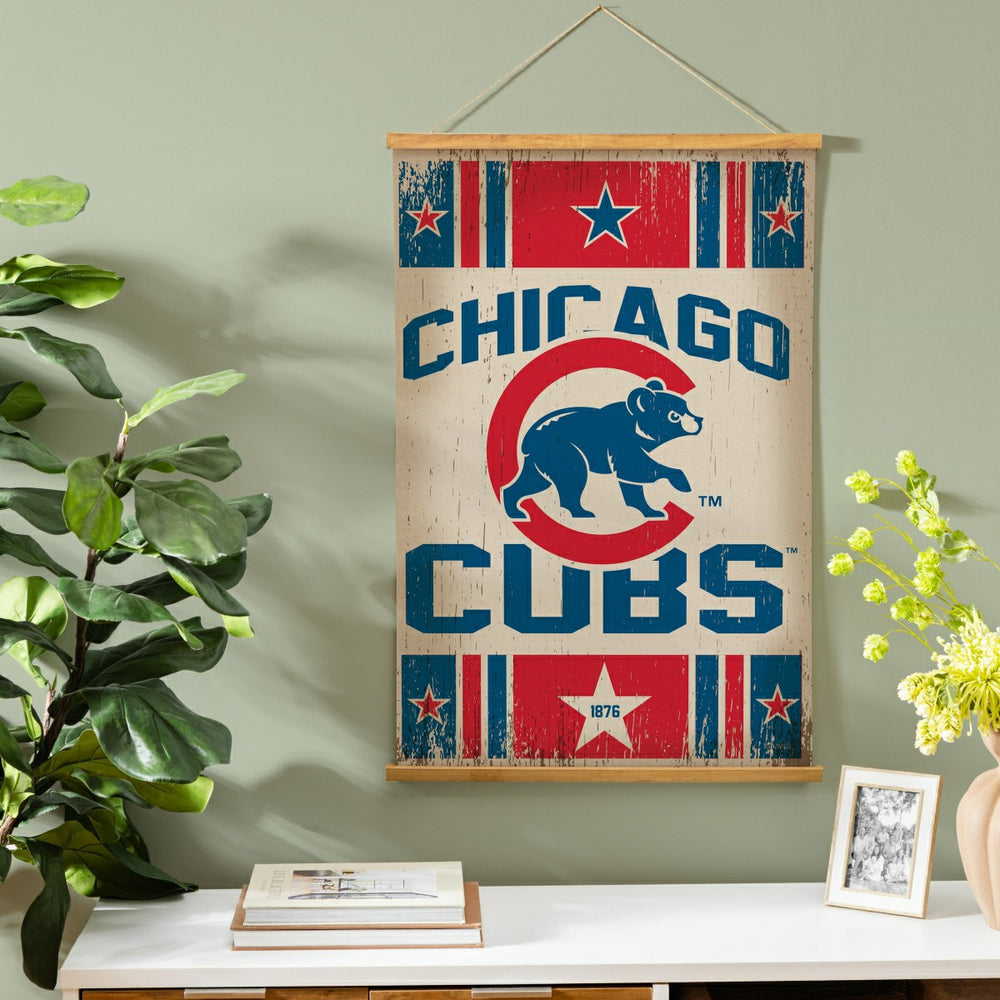Chicago Cubs, Canvas Wall Tapestry, Medium, 36x24, MLB, Home