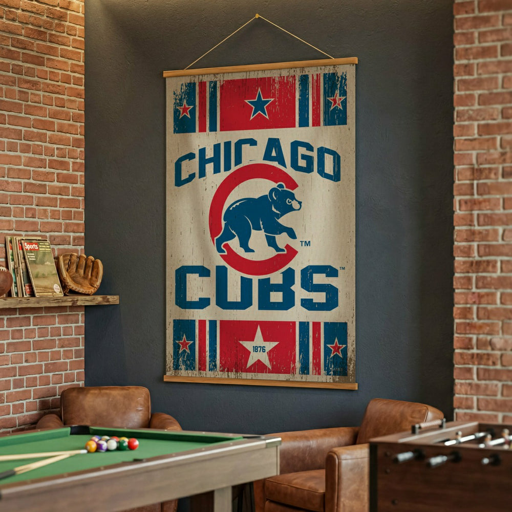 Chicago Cubs, Canvas Wall Tapestry, Large, 54x36, MLB, Home