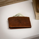 Chicago White Sox, Embossed 100% Genuine Tumbled Leather Passcase Bi-F, MLB, Home