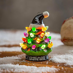 Chicago White Sox 4" Mini LED Tabletop Christmas Tree, Set of 2, MLB, Home