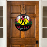 Cincinnati Reds Bigfoot Round Door Décor with Hanging Rope, 18x18, MLB, Home