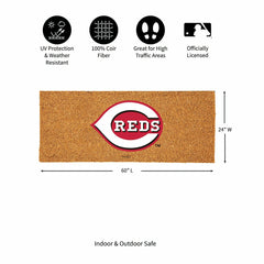Cincinnati Reds Extra Large Full Color Coir Mat, 60"x24", MLB