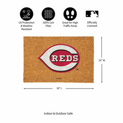 Cincinnati Reds Large Full Color Coir Mat, 36"x24", MLB