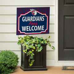 Cleveland Guardians Coroplast Yard Sign, "Fans Welcome", MLB, Home