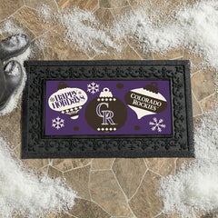 Colorado Rockies Holiday Flocked Coir Sassafras Switch Mat, 22"x10", MLB