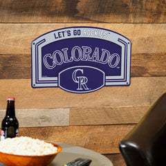 Colorado Rockies USA Embossed Steel Wall Sign, 11" x 17", MLB, Home