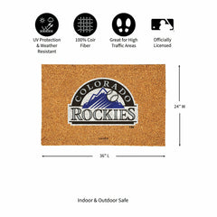Colorado Rockies Large Full Color Coir Mat, 36"x24", MLB