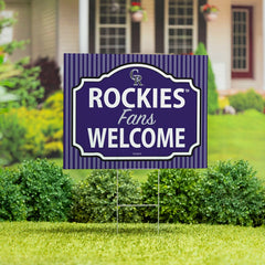 Colorado Rockies Coroplast Yard Sign, "Fans Welcome", MLB, Home