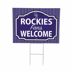 Colorado Rockies Coroplast Yard Sign, "Fans Welcome", MLB, Home