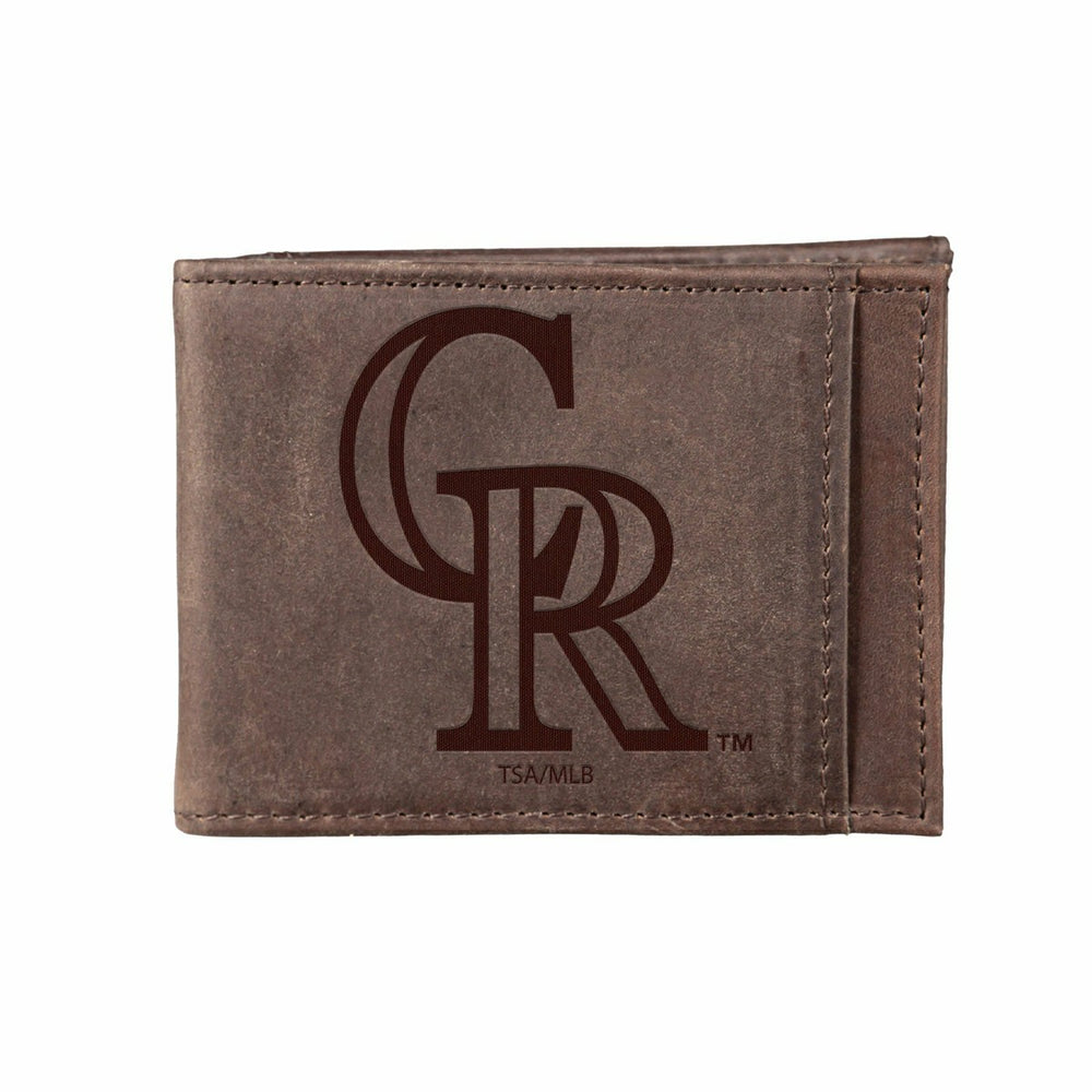 Colorado Rockies Front Pocket Wallet w/ RFID Blocking Brown, MLB, Home