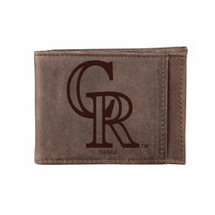 Colorado Rockies Front Pocket Wallet w/ RFID Blocking Brown, MLB, Home