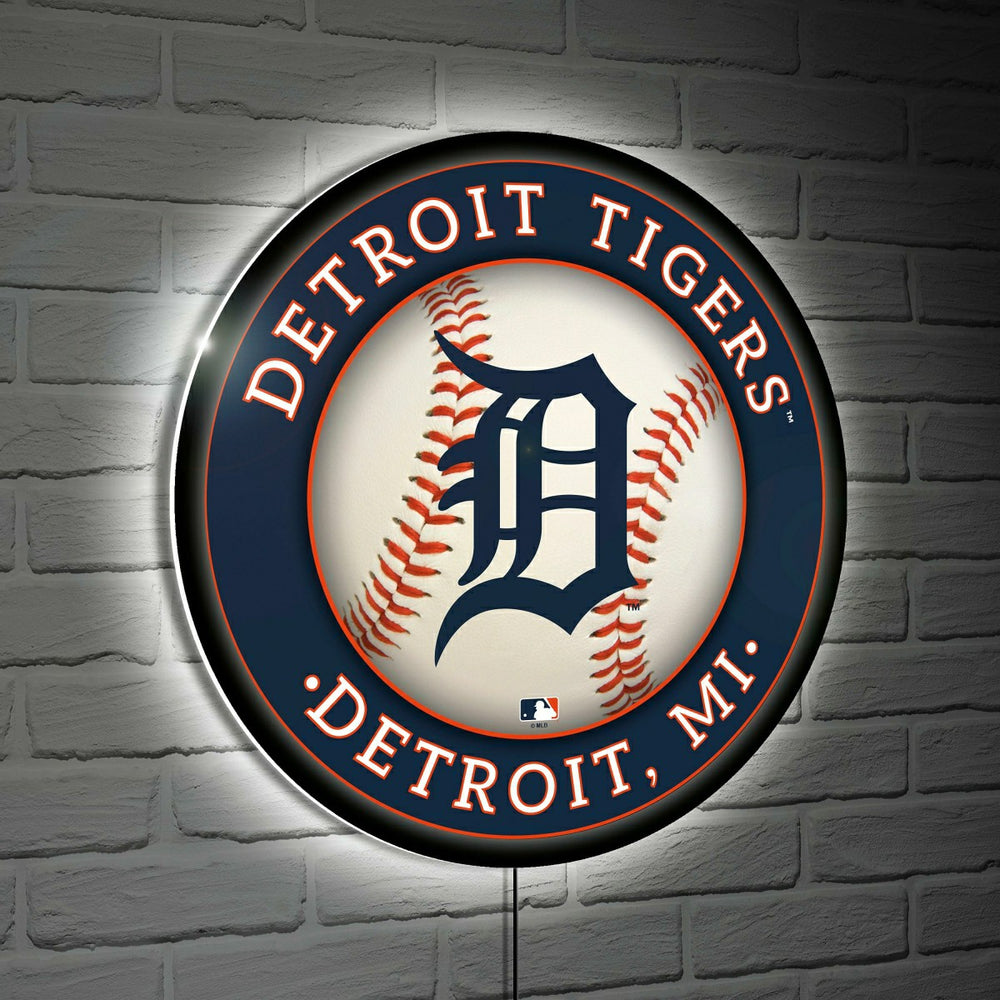 Detroit Tigers Baseball Large Round Edgelite LED Decor, MLB, Home