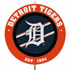 Detroit Tigers, Metal Lite, Round, MLB
