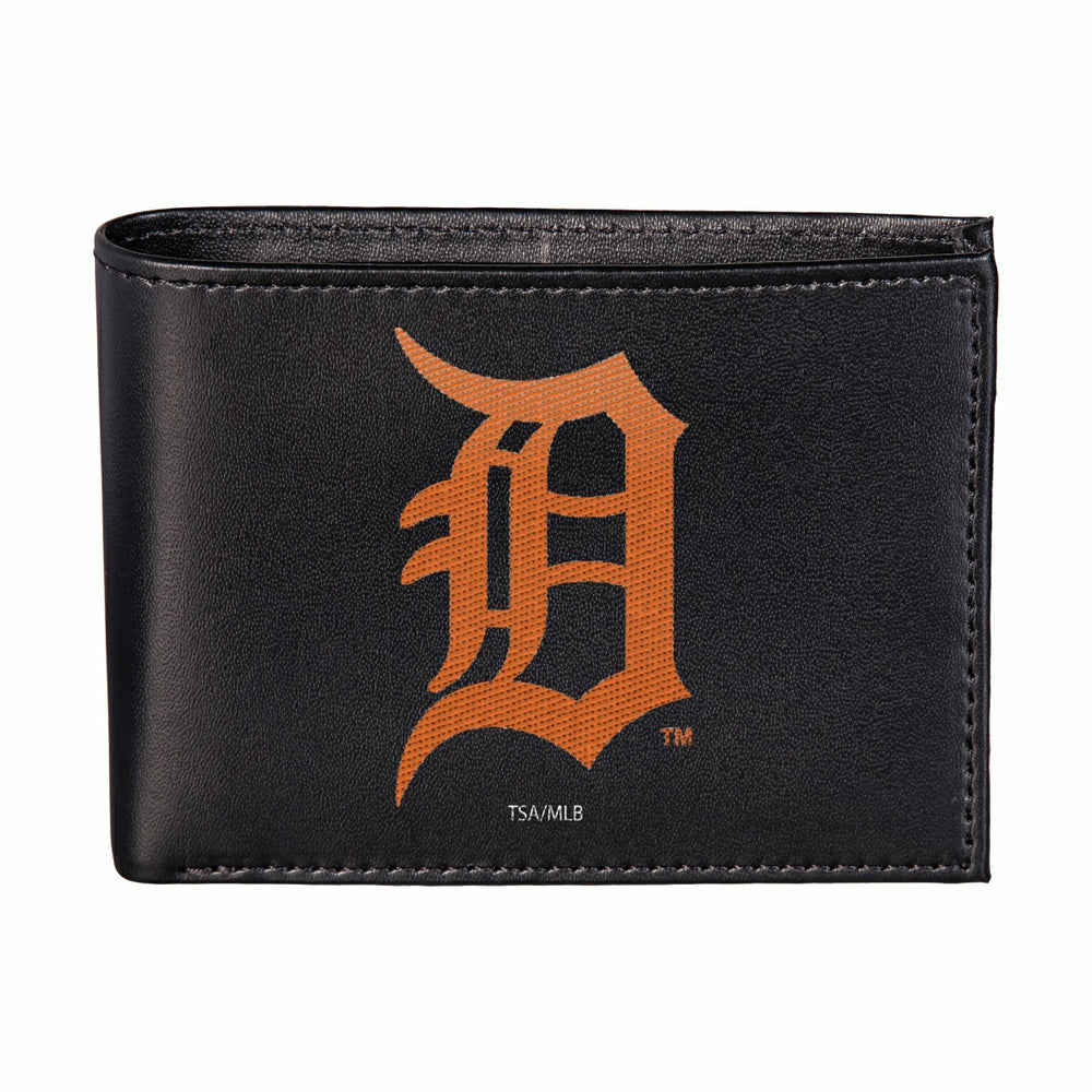Detroit Tigers Black Bi-Fold Embroidered Wallet w/ RFID Blocking, MLB, Home