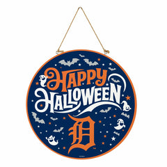 Detroit Tigers Halloween Round Door Décor with Hanging Rope, 18x18, MLB, Home