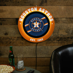 Houston Astros, Metal Lite, Round, MLB