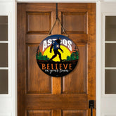 Houston Astros Bigfoot Round Door Décor with Hanging Rope, 18x18, MLB, Home