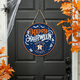 Houston Astros Halloween Round Door Décor with Hanging Rope, 18x18, MLB, Home