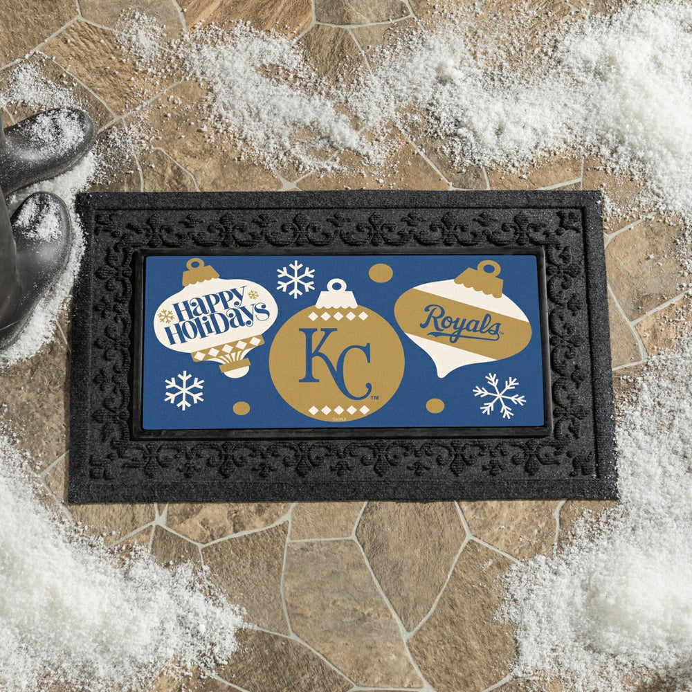 Kansas City Royals Holiday Flocked Coir Sassafras Switch Mat, 22"x10", MLB