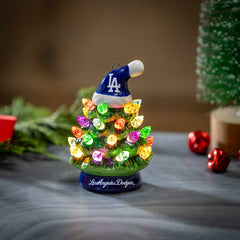 Los Angeles Dodgers 4" Mini LED Tabletop Christmas Tree, Set of 2, MLB, Home