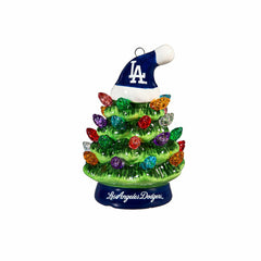 Los Angeles Dodgers 4" Mini LED Tabletop Christmas Tree, Set of 2, MLB, Home