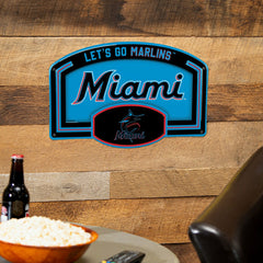 Miami Marlins USA Embossed Steel Wall Sign, 11" x 17", MLB, Home