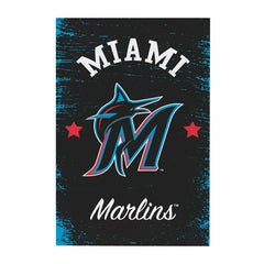 Miami Marlins Wood Wall Sign, 16x24, MLB, Home