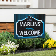 Miami Marlins Coroplast Yard Sign, "Fans Welcome", MLB, Home