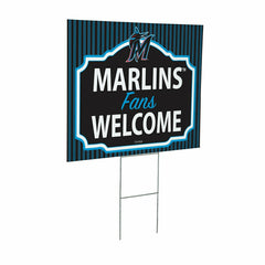 Miami Marlins Coroplast Yard Sign, "Fans Welcome", MLB, Home