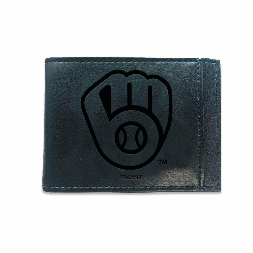 Milwaukee Brewers Front Pocket Wallet w/ RFID Blocking Black, MLB, Home