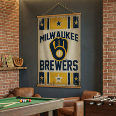 Milwaukee Brewers, Canvas Wall Tapestry, Large, 54x36, MLB, Home