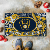 Milwaukee Brewers Holiday PVC Mat, 28"x16", MLB