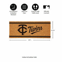 Minnesota Twins Extra Large One Color Coir Mat, 60"x24", MLB