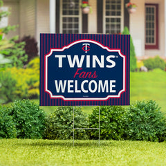 Minnesota Twins Coroplast Yard Sign, "Fans Welcome", MLB, Home