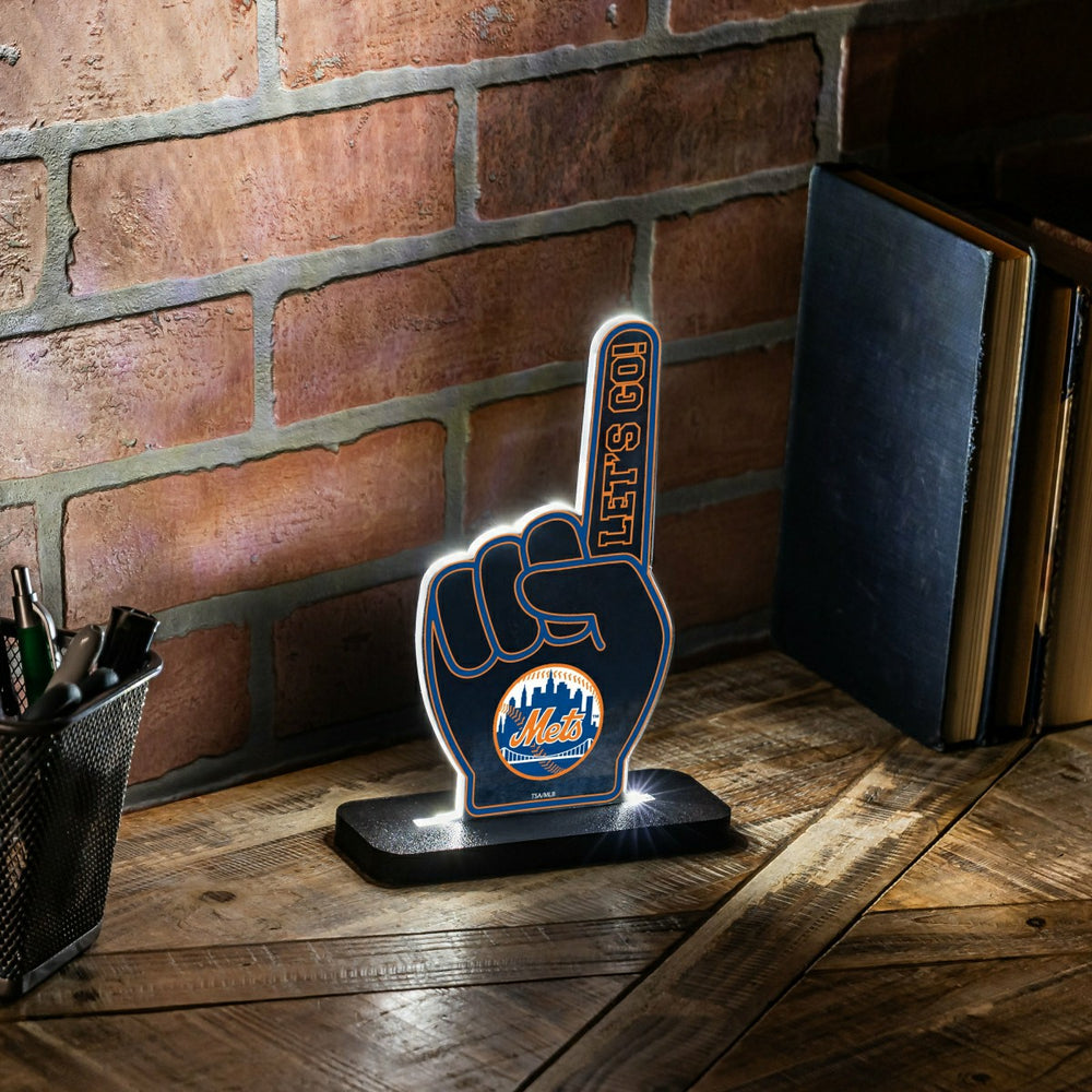 New York Mets Baseball Foam Finger Desklite LED Decor, MLB, Home
